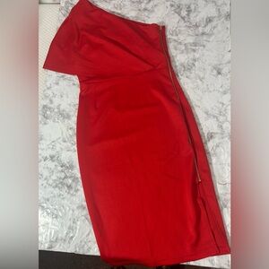 Another Story Chic One Shoulder Red Dress Sz M EUC
16